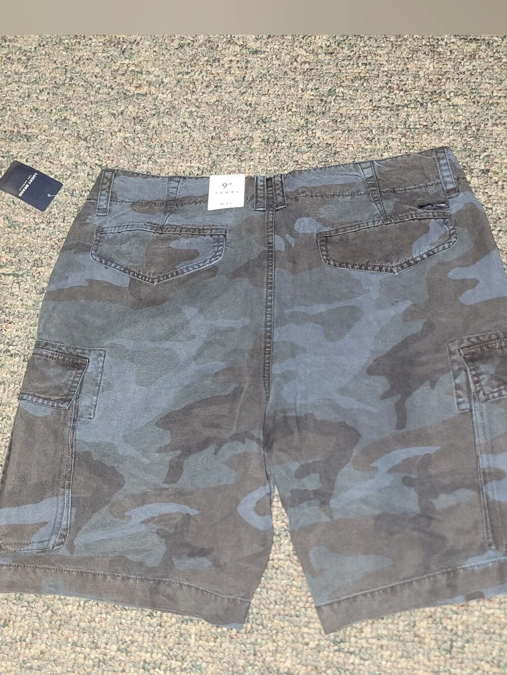 Lucky Brand Men's Blue Black Camo Cargo Shorts